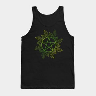 2 Tone Green Leafy Pentagram Tank Top